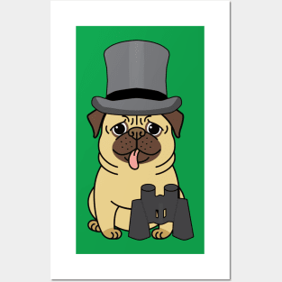 Pug dog ready for the races Posters and Art